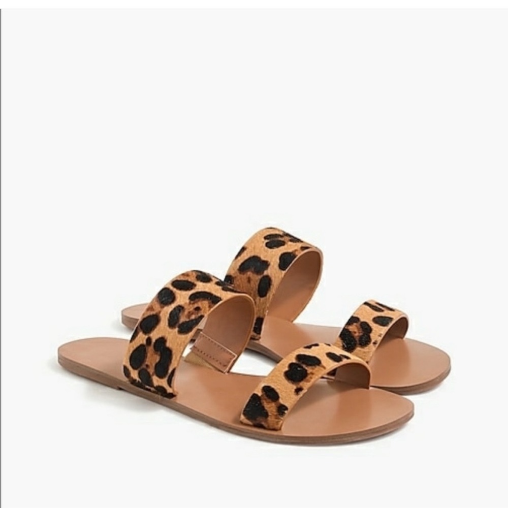 NWT J.Crew slip on sandals - size 10 - leopard print